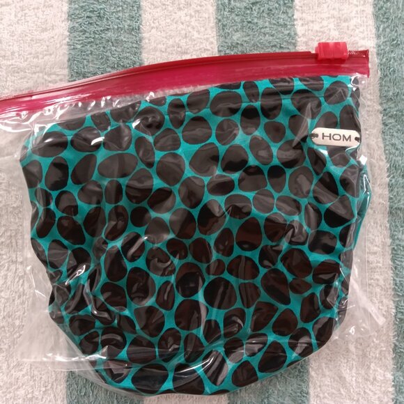 NWOT RARE VINTAGE HOM SWIM BRIEF 1" SIDES, TEAL / BLACK SPOTTED, SIZE 34" ("L") - Picture 8 of 8